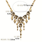 Vintage Skull Necklace: Punk Style Sweater Chain for Halloween Holiday Jewelry Accessories