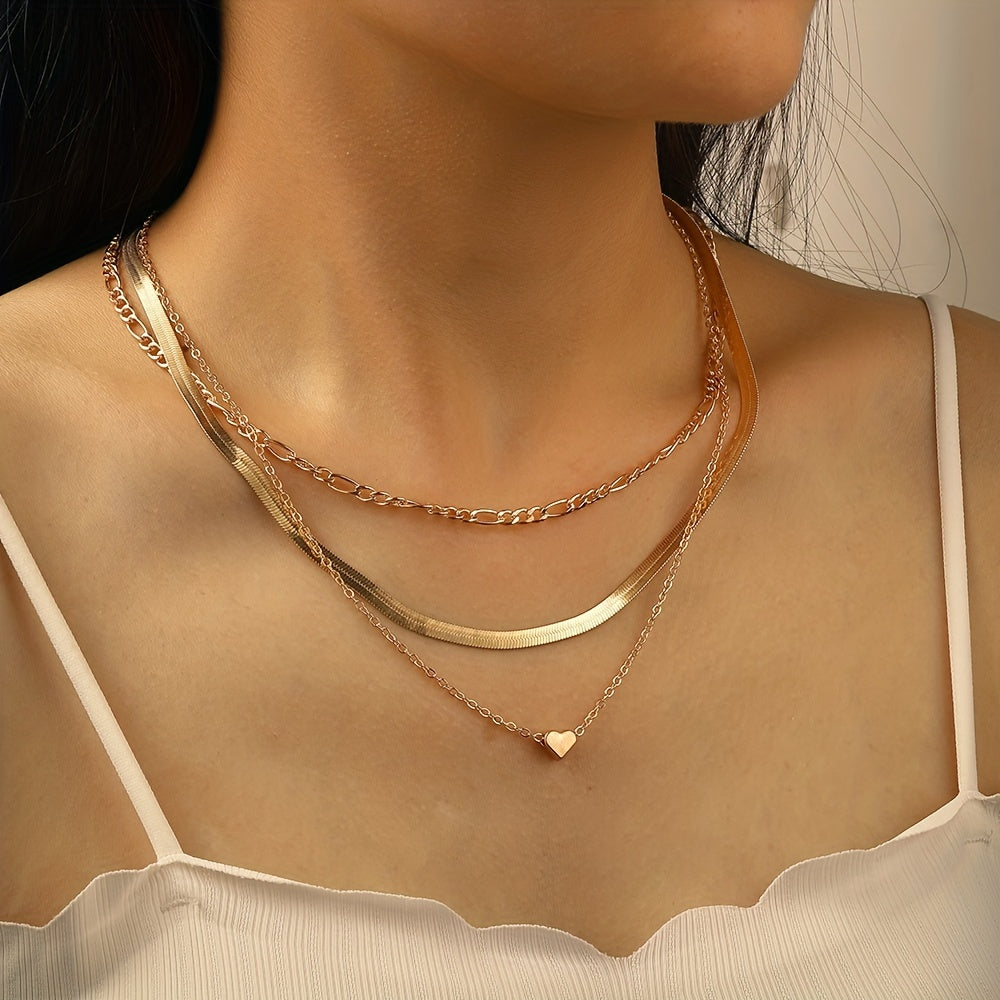 Delicate Faux Pearl Heart Pendant Layered Necklace for Girls - A Perfect Gift for Your Loved Ones!