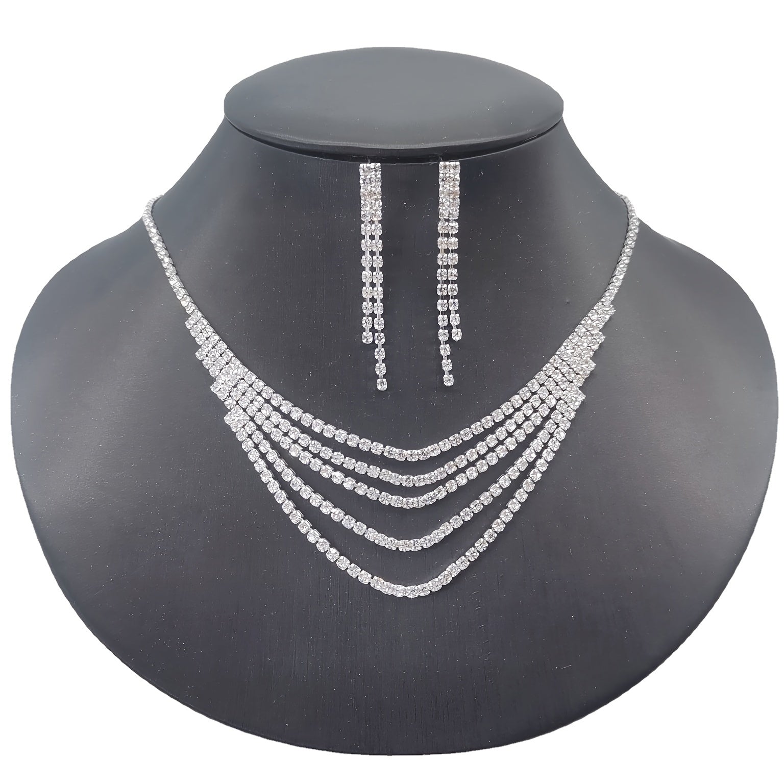 Elegant Rhinestone Bridal Jewelry Set - Perfect for Weddings, Proms, and Special Occasions