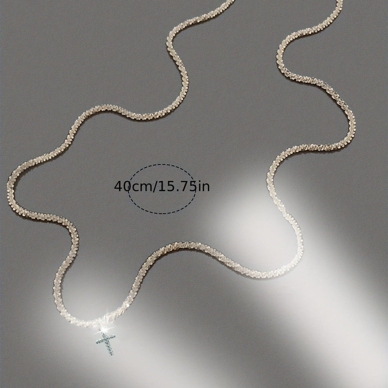 Sparkling Square Cross Zircon Pendant Necklace For Women Girls Elegant Jewelry