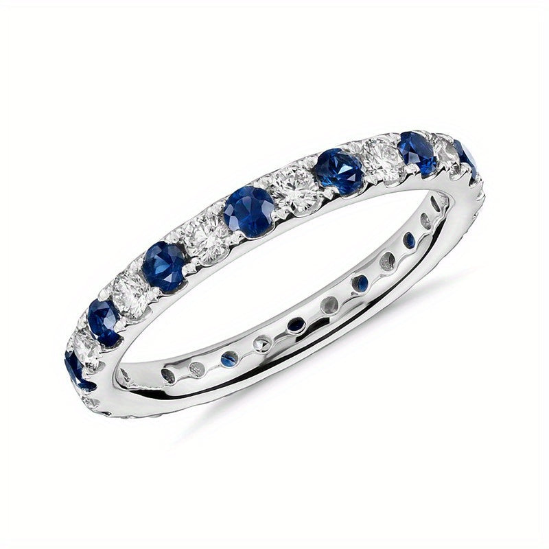 Shiny Band Ring Elegant Synthetic Gems Finger Ring Jewelry For Women Daily Wear