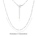 Seven Degrees Sterling Silver Necklace - Elegant Clavicle Chain for Women, 925 Silver Flash Piece Chain Jewelry