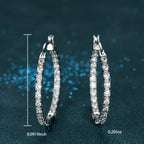 White Color Full Zircon Simple Big Circle Hoop Earrings 18K Gold Plated Accessories For Women Girls