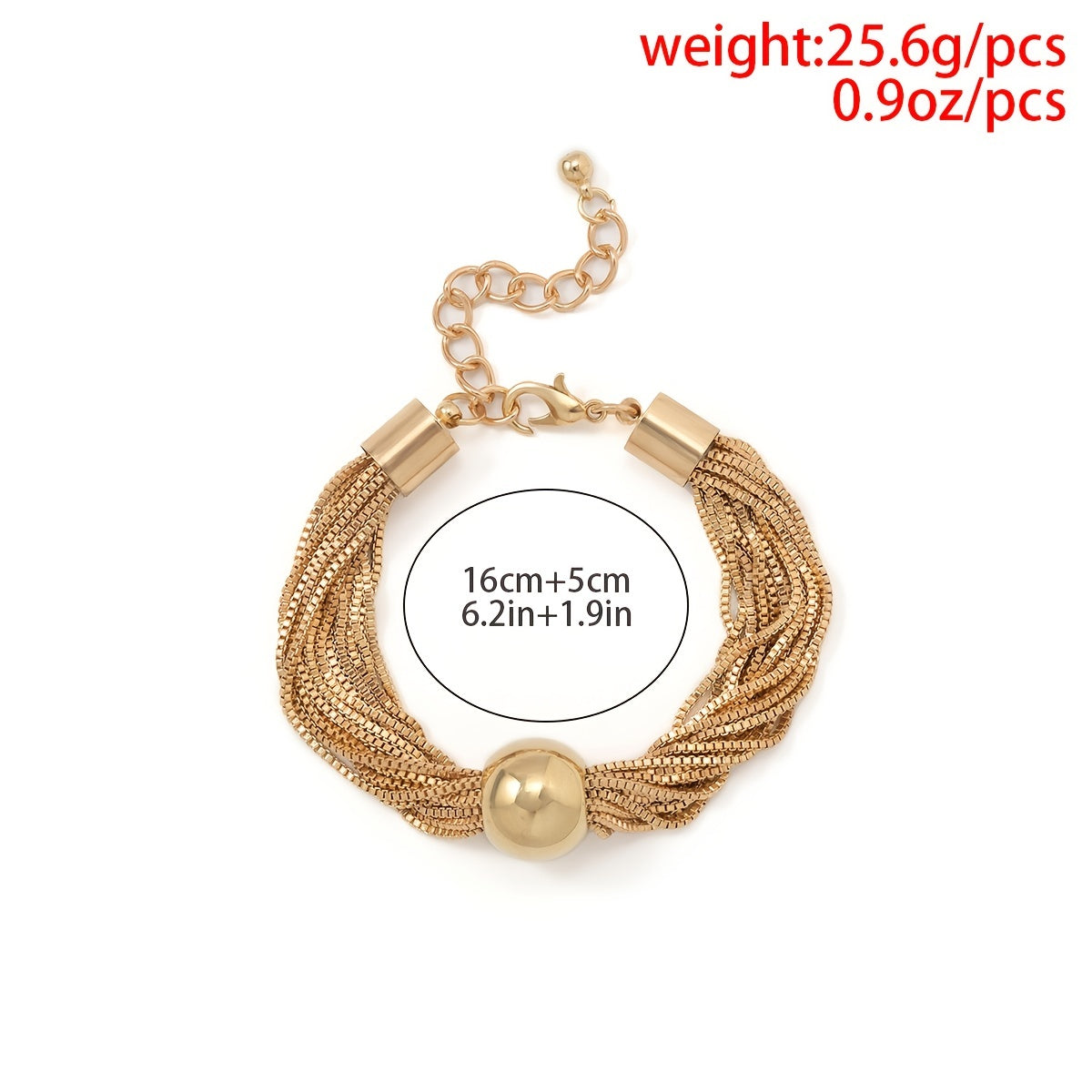 Punk-Inspired Multi-Layer Chain Bracelet - Vintage Big Ball Personality Hand Jewelry For Women & Girls