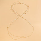 Multilayer Faux Pearls Body Chain Elegant Copper Body Jewelry Accessories