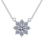 Shiny Flower Moissanite Necklace for Women & Girls - Perfect Wedding & Bridal Jewelry (1.0 Carat)