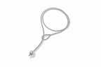 FN Metal Ball Silver Clavicle Chain Necklace LOJS62