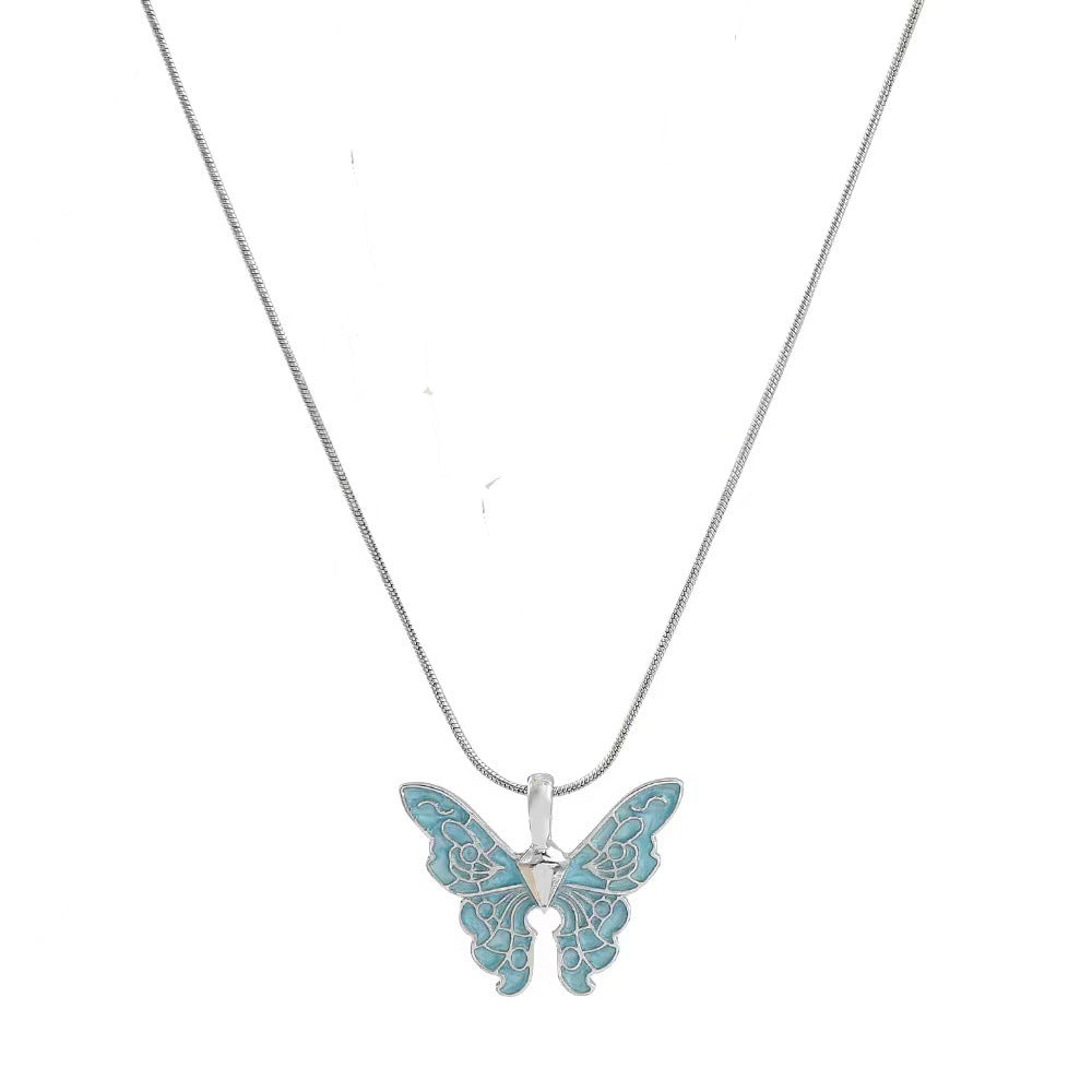Sweetheart Romantic Cute 7 Tone Butterfly Lady Necklace 4 Tone Choice Fashion Girls Party Gift Jewelry