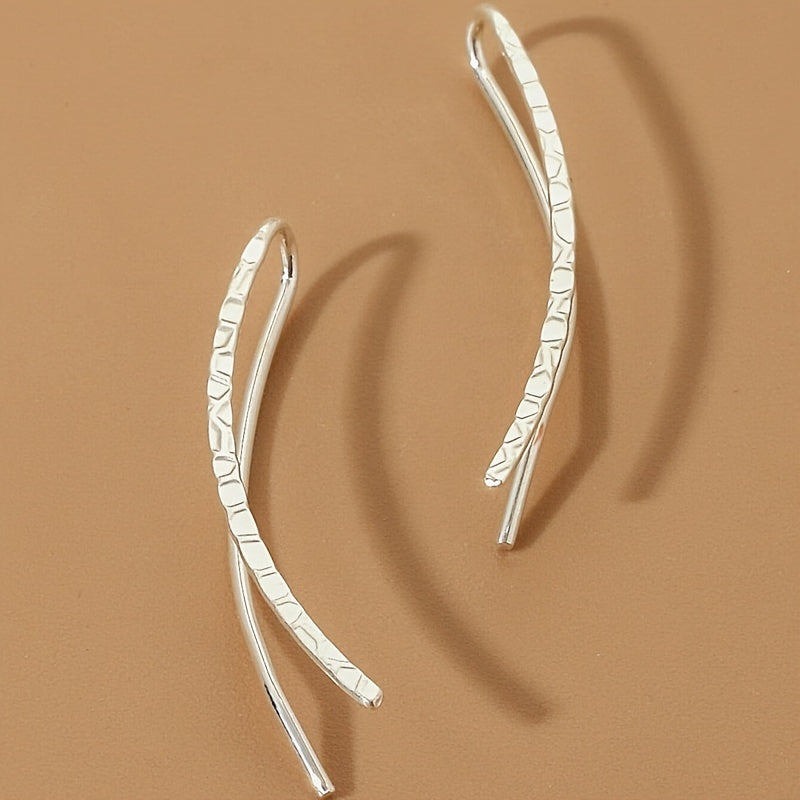 Minimalist Ear Climber Earrings Long Copper Climbers Crawler Bar Studs 1 Pair