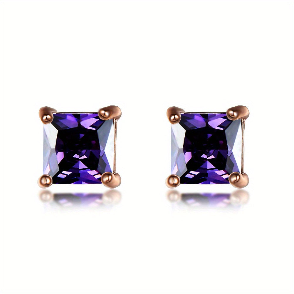 Gorgeous 18K Gold Plated Zircon Stud Earrings - Perfect for Weddings & Parties!