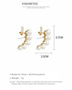 FN 925 Silver Needle Artificial Pearl Sweet Earrings LOJS95