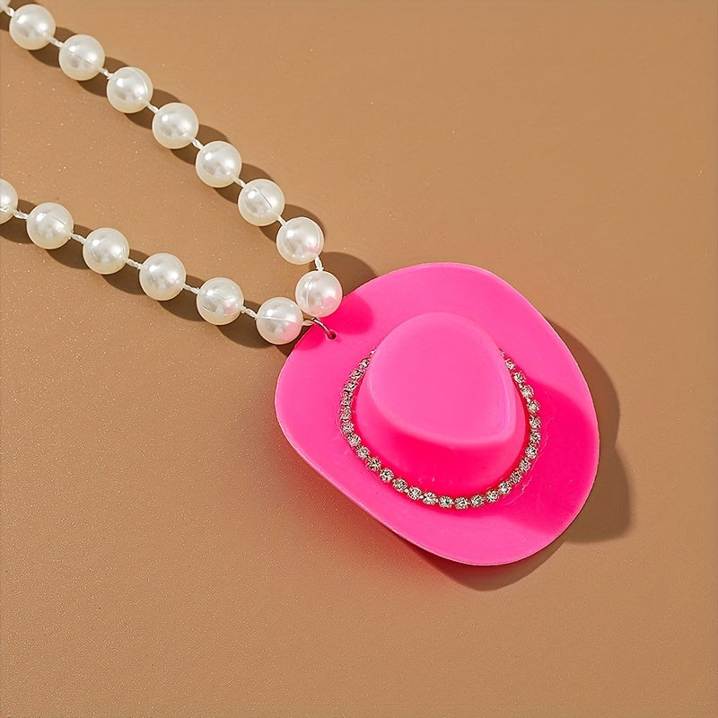 Add a Touch of Elegance with our Pink Faux Pearl Pendant Necklace - Perfect for Women and Girls with Niche Design