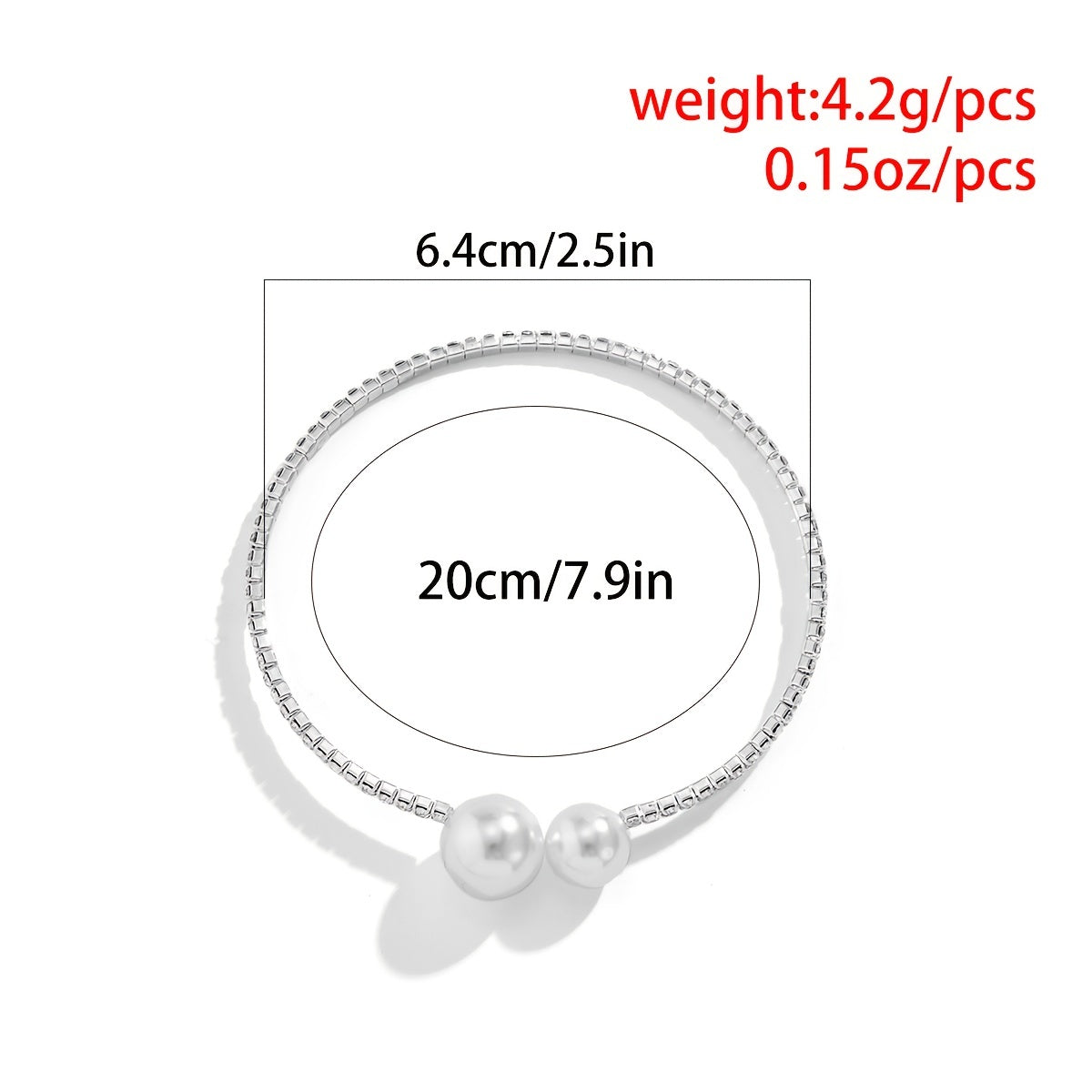 Gorgeous Open Cuff Bracelet with Faux Pearls & Sparkling Rhinestones - Adjustable Jewelry Gift