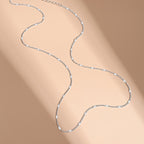 Seven Degrees Sterling Silver Necklace - Elegant Clavicle Chain for Women, 925 Silver Flash Piece Chain Jewelry