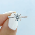 1/2/3/5/10ct Moissanite Solitaire Ring 4 Prongs 18K Gold Plated Wedding Engagement Promise Ring For Women Valentine's Day Gift