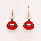 Make a statement with these vintage red lips drop earrings - perfect for parties and costumes