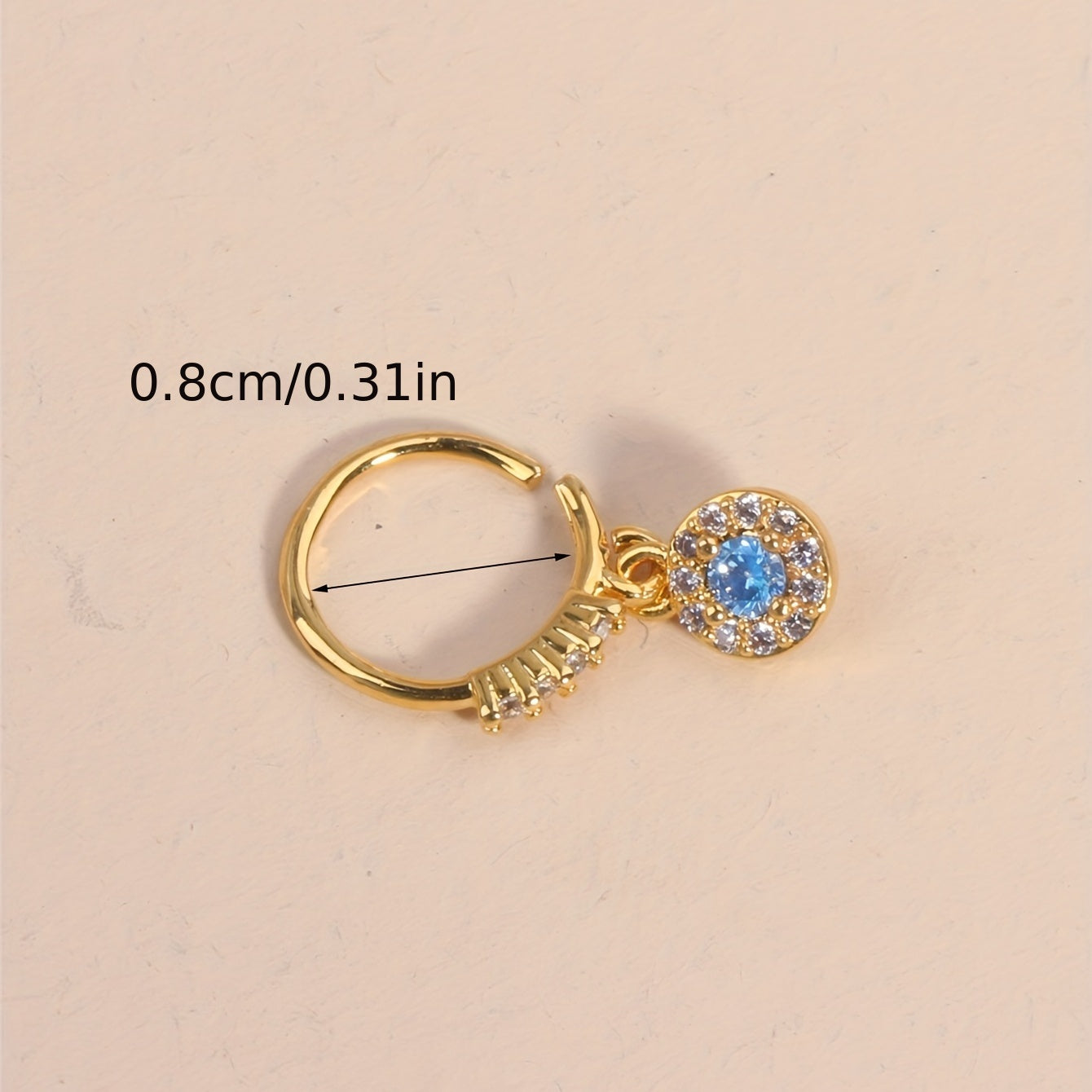 Add a Sparkle to Your Look with our Dangle Nose Ring Inlaid with Round Cut Shiny Zircon - Perfect for Women & Girls