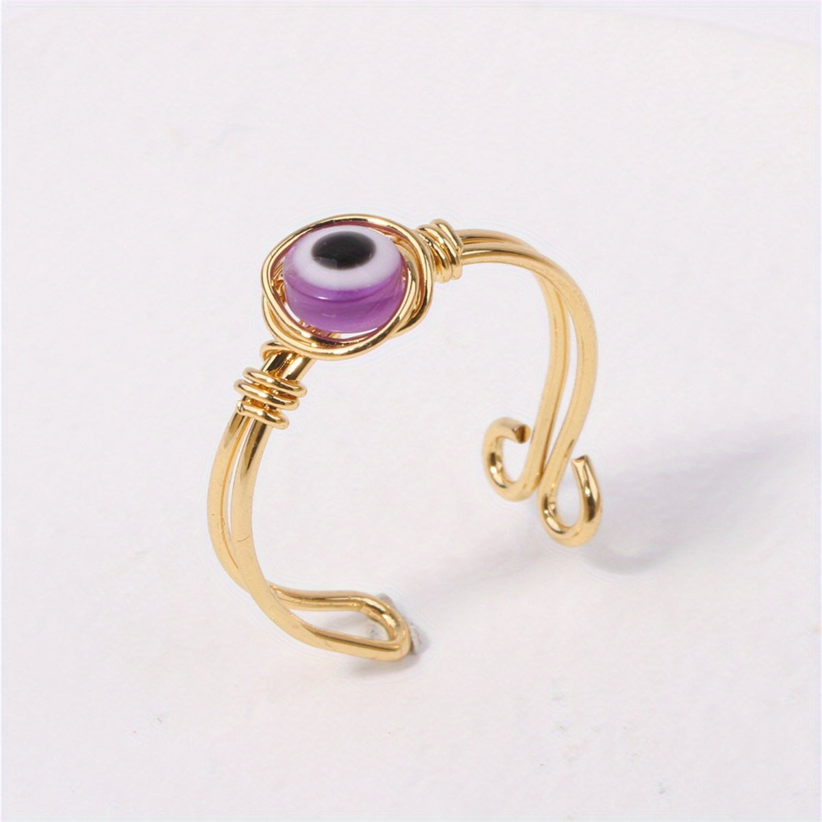 Evil Eye Shape Beads Open Ring Open Adjustable Rings Dainty Lucky Protection Jewelry Gifts