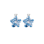 LB Hand Crochet Sweet "Bubble Flower" Earrings Beach Ear Clip LOJL96