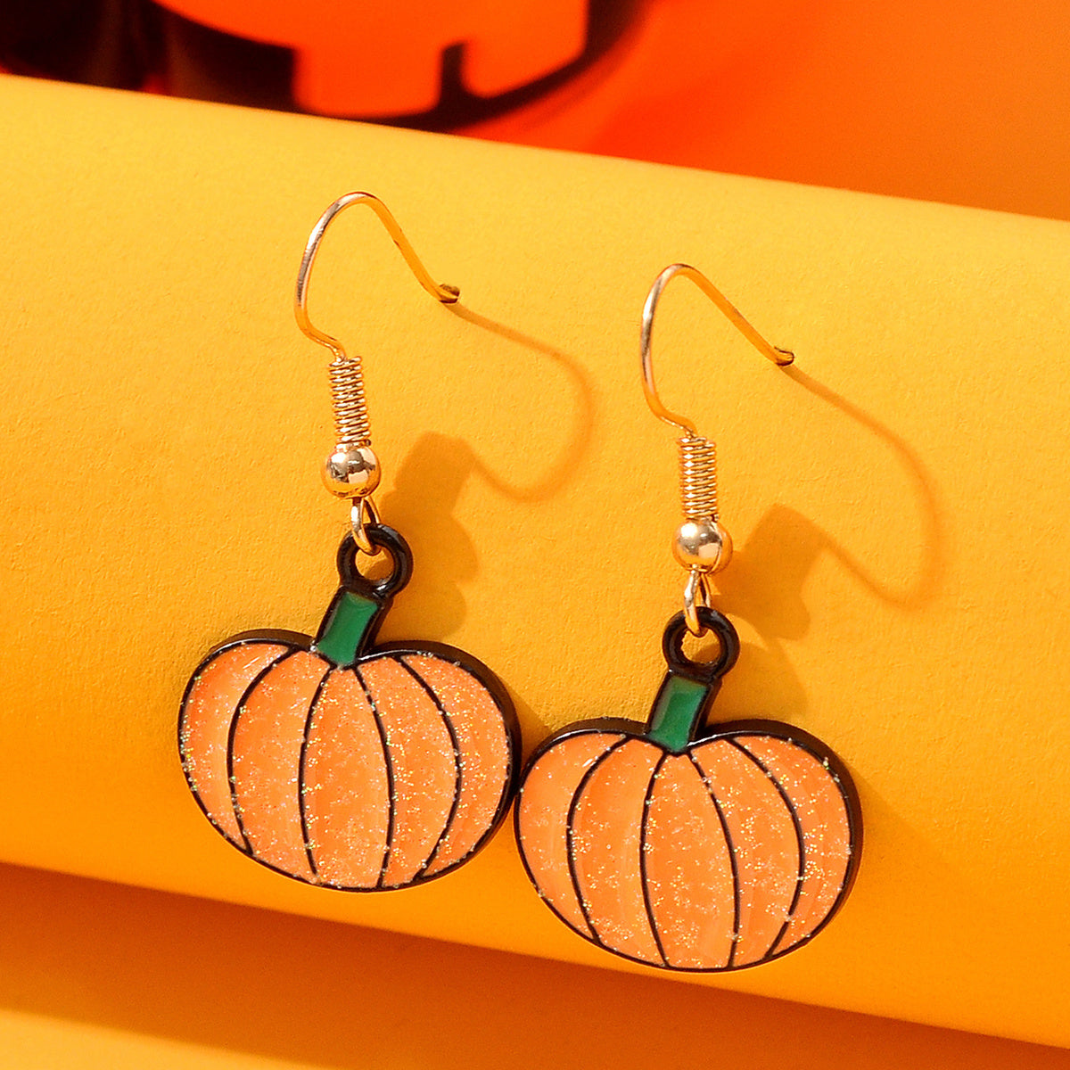Cute Halloween Pumpkin Shaped Alloy Pendant Earrings - Perfect Gift for Women on Birthdays & Special Occasions!