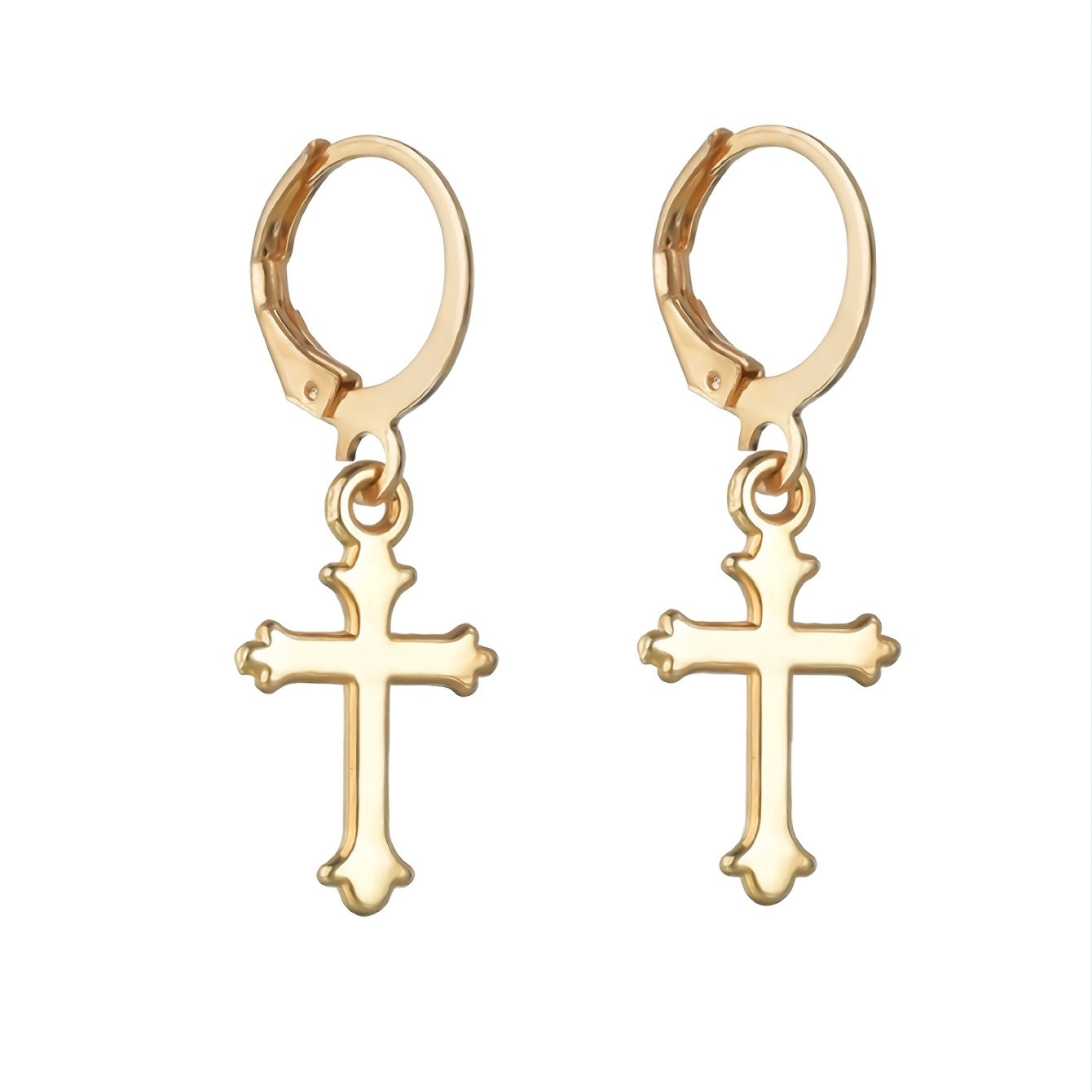 Vintage Chic Metal Cross Ear Buckle Earrings For Women Girls Gift 1Pair