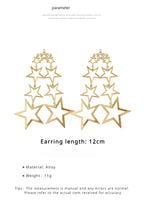 FN Star Long Pentagram Pendant Earrings LOJS94