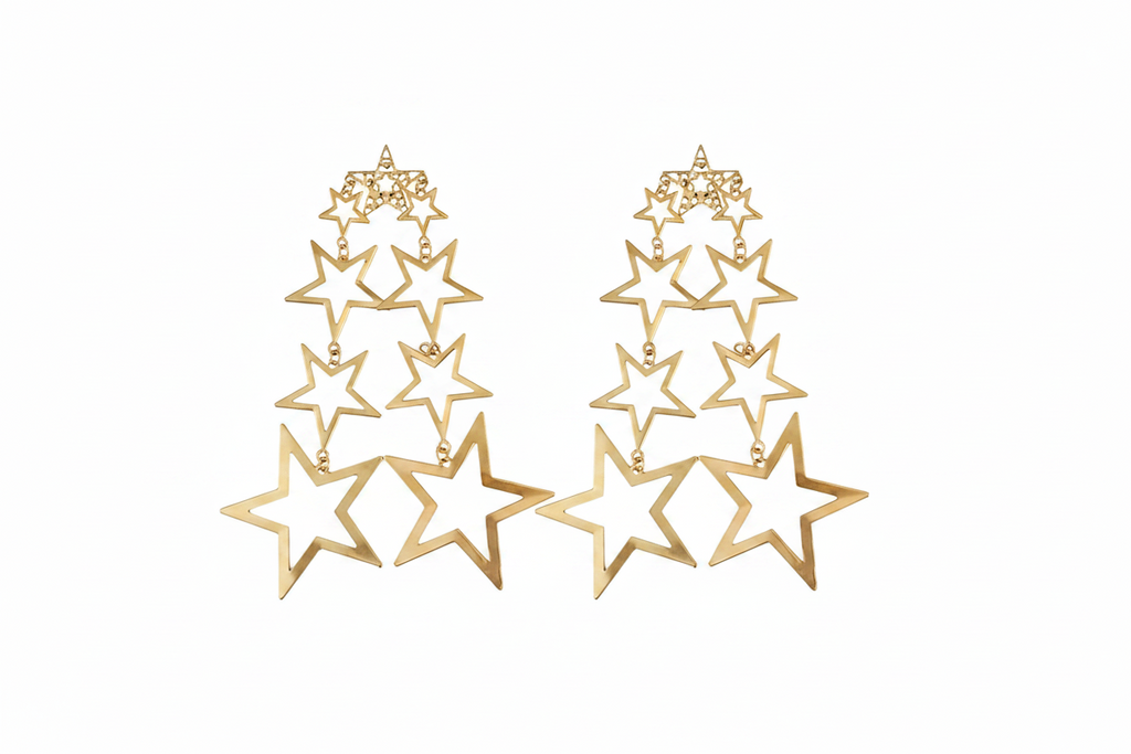 FN Star Long Pentagram Pendant Earrings LOJS94