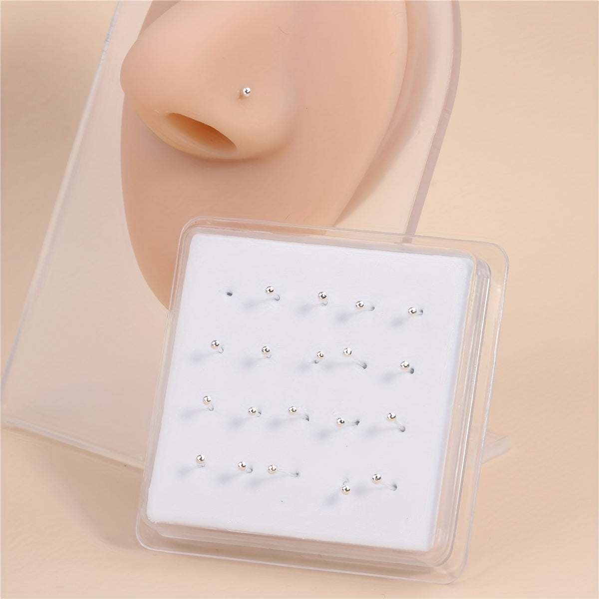 20pcs Golden Nose Ring Set For Women Men Straight Needle Body Piercing Jewelry