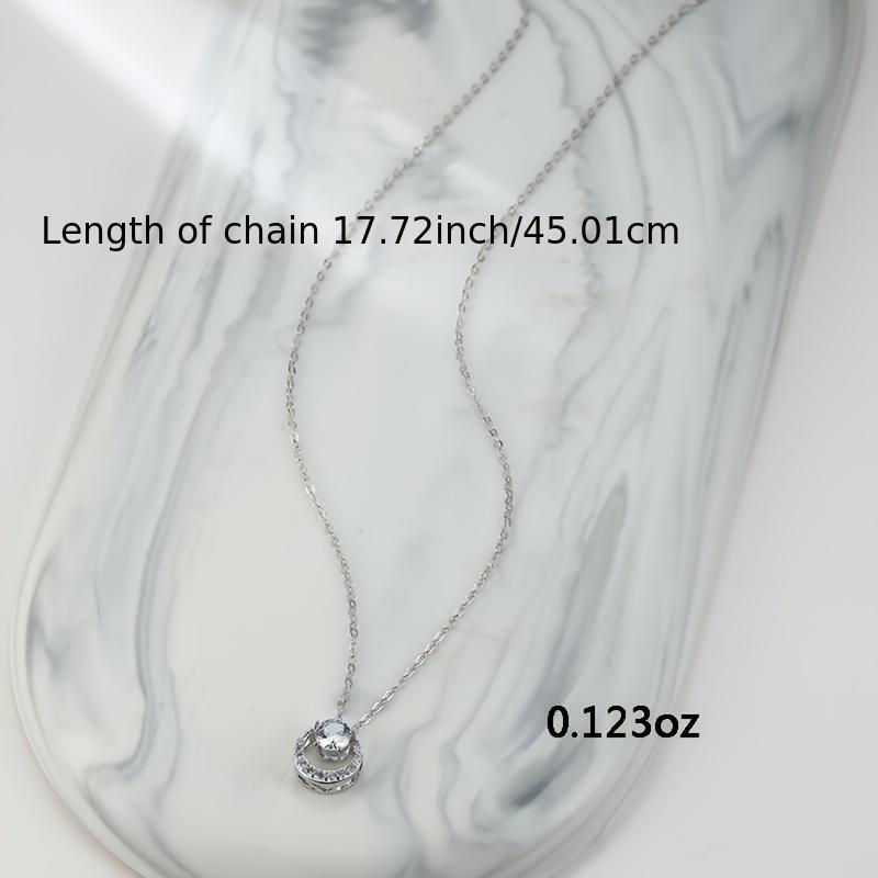 Shiny Pendant Necklace Star & Moon Shape Sparkly Zircon Delicate Rope Chain Necklace Very Practical And Popular Jewelry Gift