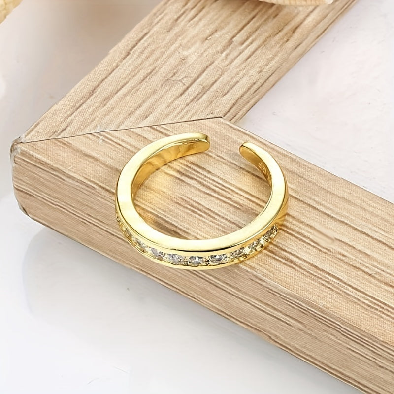 3PCS Toe Ring Set Inlaid Shiny Zircon Flower Etc Shape Pattern Open Toe Ring Foot Jewelry Accessories For Women