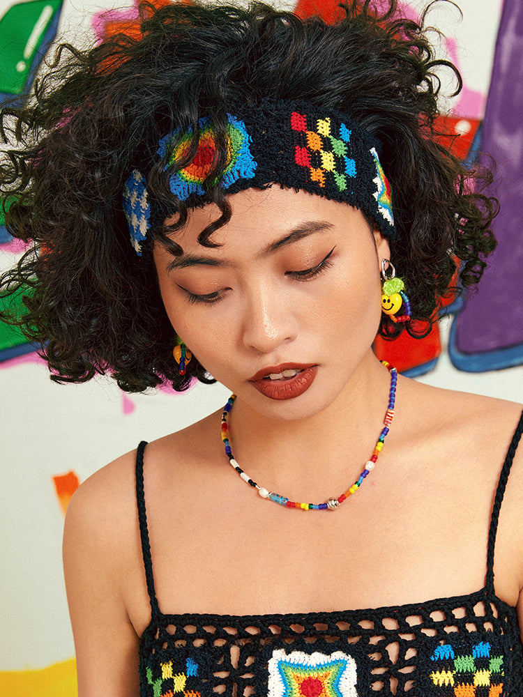 LB Hand Crochet "rainbow" Headband LOJL77