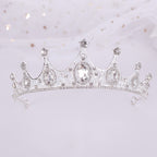 Elegant Vintage Small Baroque Crystal Tiaras Crowns, Halloween Hair Accessories, Bridal Jewelry, Rhinestone Crystal Diadem