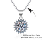 1-5 Ct Round Moissanite Necklace For Women 18K Gold Plated 925 Silver Moissanite Stone Necklace