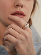 FN Simple Artificial Pearl Ring LOJS19