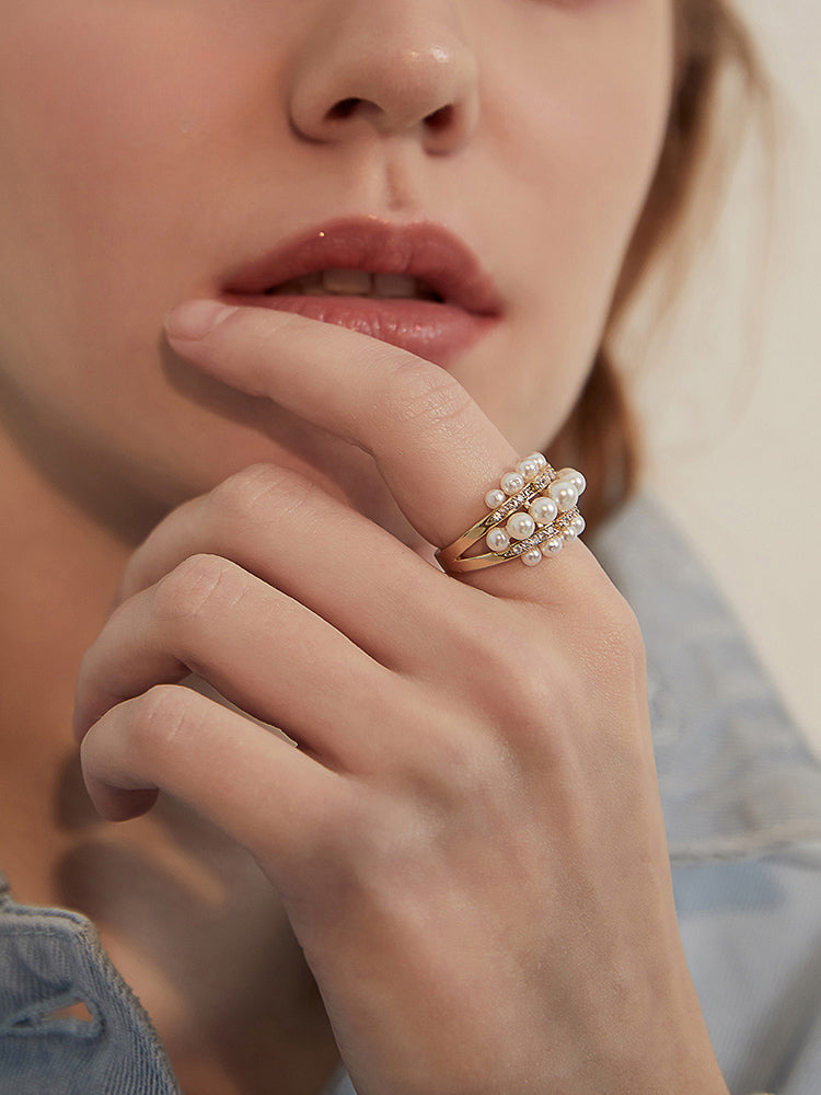 FN Simple Artificial Pearl Ring LOJS19