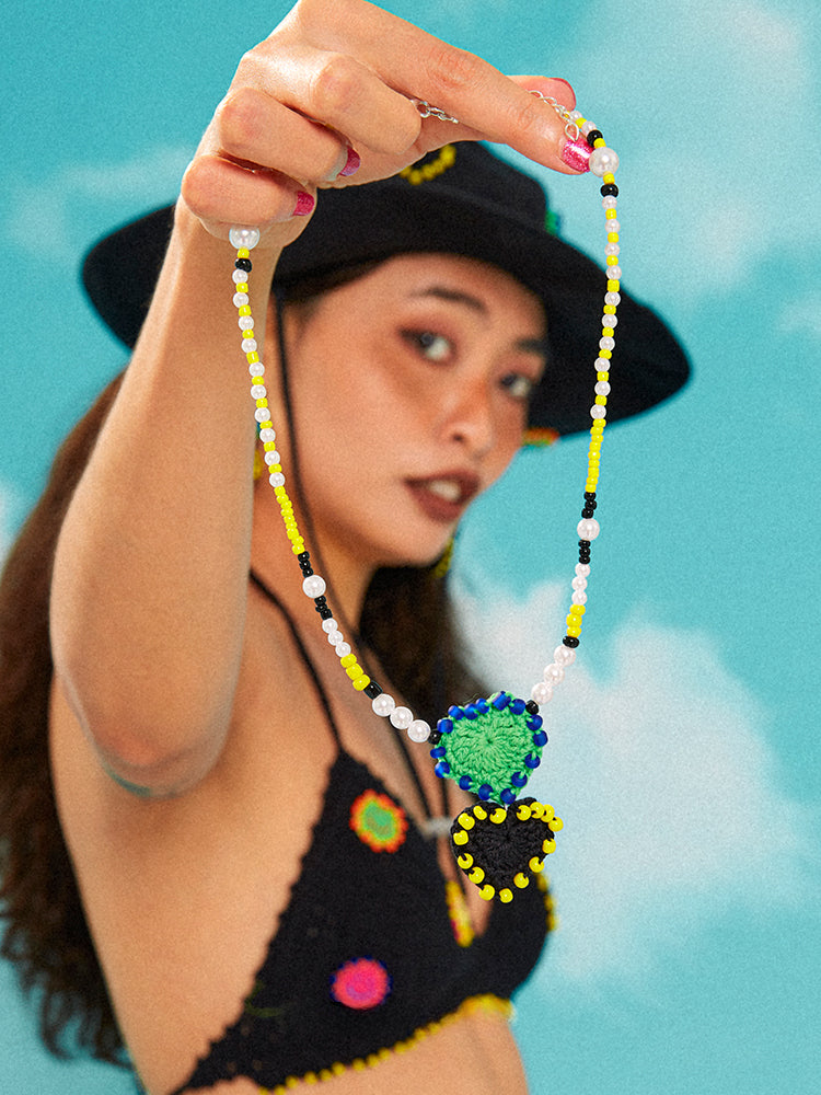 LB Hand-Crocheted Love Pearl Necklace LOJL40
