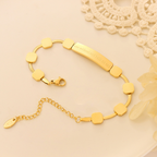 18K titanium steel gold plated design sense English lettering bracelet