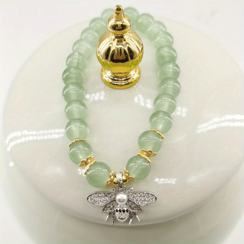 Bring Good Luck with Elegant Chinese Style Beaded Bracelet and Flower Pendant Hand Jewelry for Women and Girls