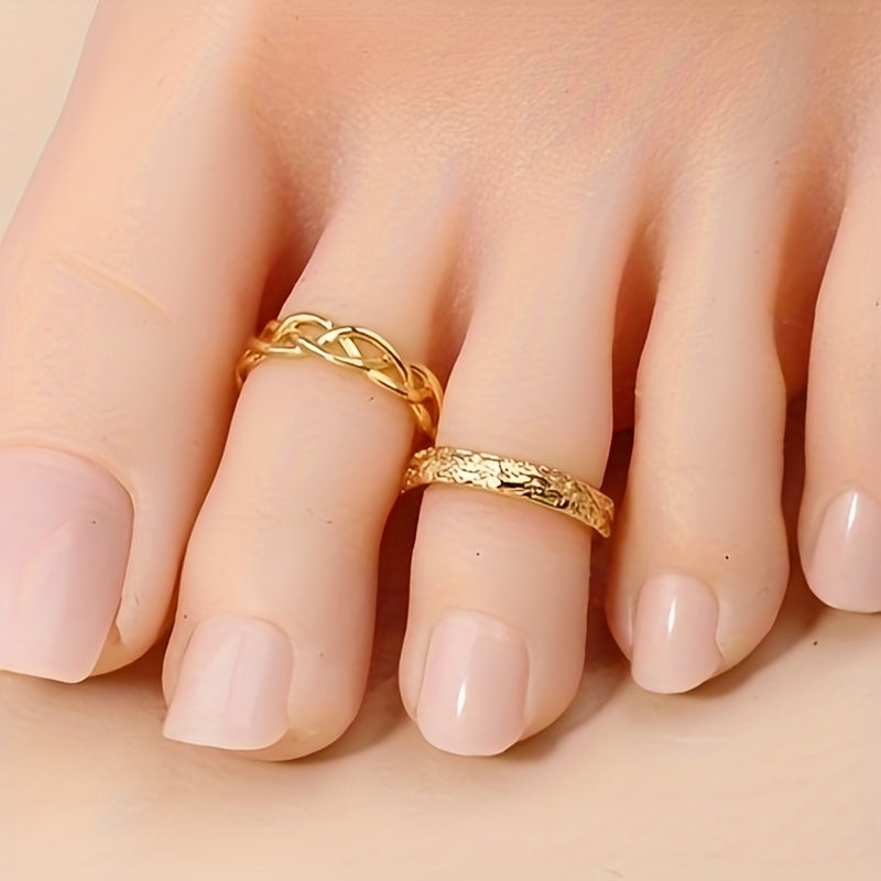 Adjustable Open Toe Rings Band Toe Ring Set Summer Beach Foot Jewelry