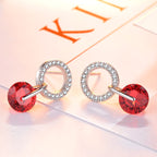 Luxury Earrings Elegant Double Crystal Zircon Drop Dangle Earrings Wedding Jewelry Gifts