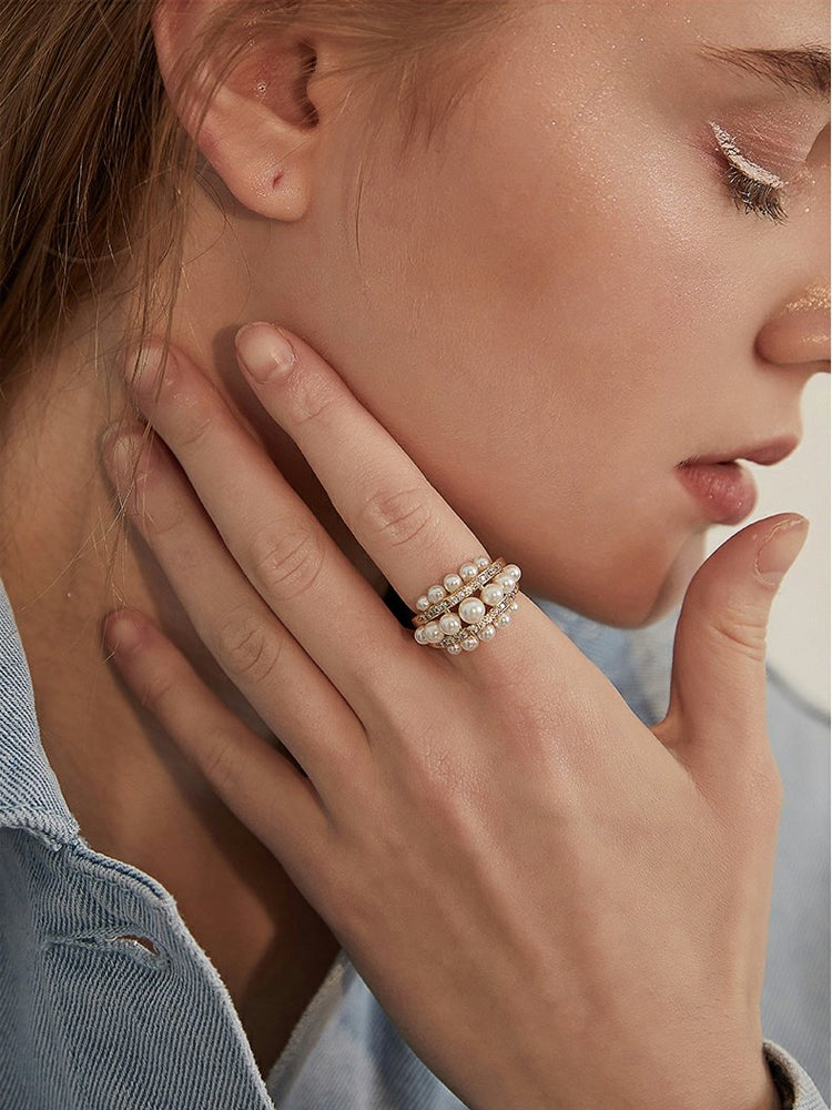 FN Simple Artificial Pearl Ring LOJS19
