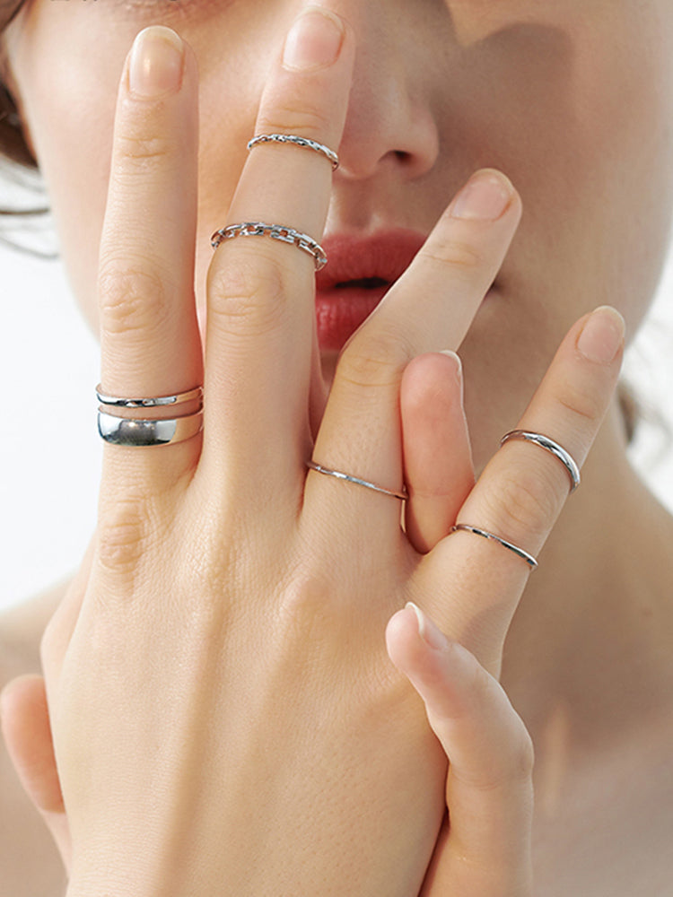 FN Simple Circle Ring 7-piece Set Tail Ring LOJS25