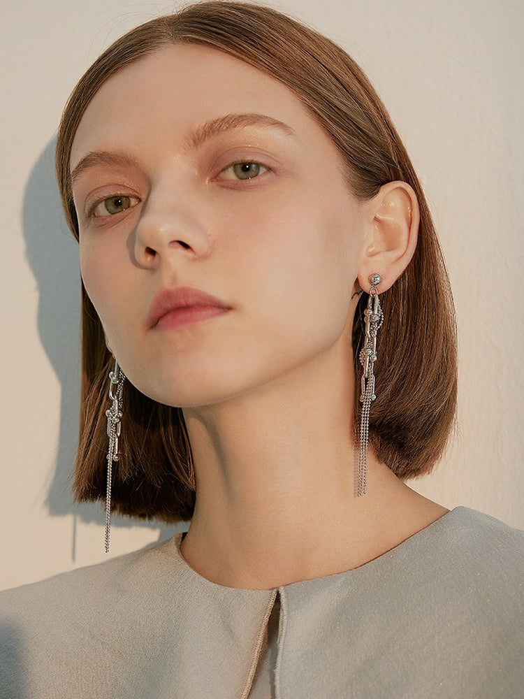 FN Long Appear Slimming Tassel Earrings LOJS6