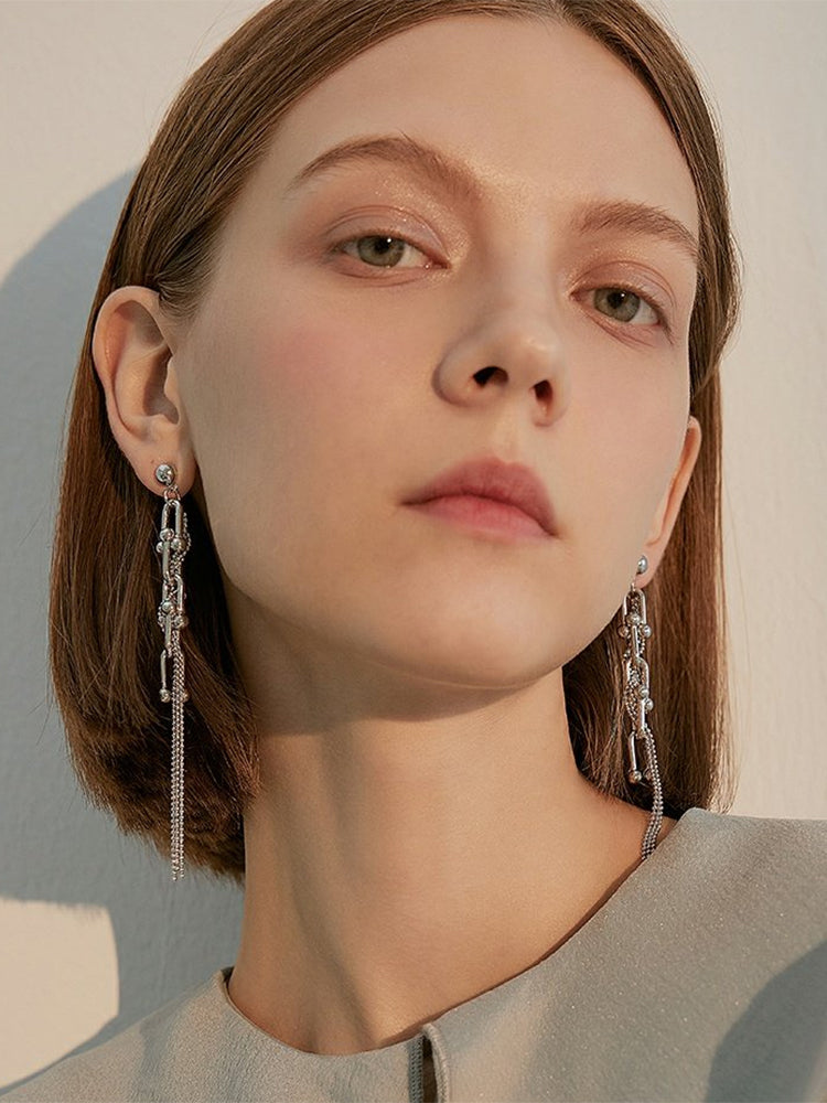 FN Long Appear Slimming Tassel Earrings LOJS6