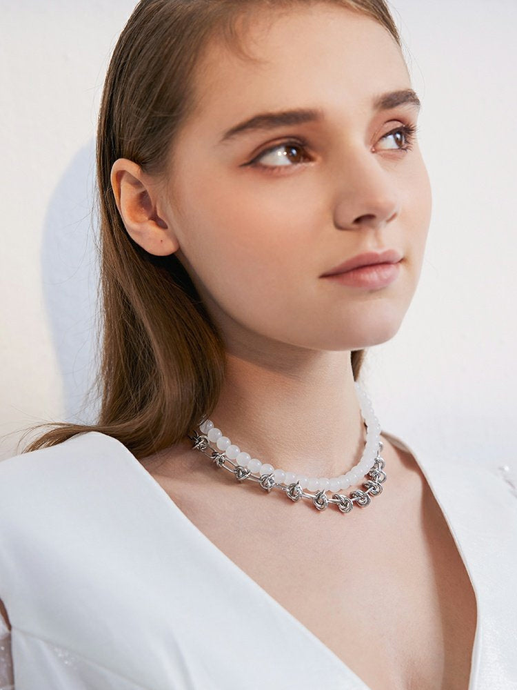 FN Sweet Clavicle Chain Bead Necklace LOJS69