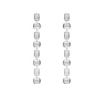 FN Slim Artificial Crystal Long 925 Silver Needle Earrings LOJS113