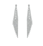 FN Artificial Rhinestone Tassel Long 925 Silver Needle Earrings LOJS109