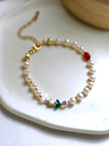 Christmas Beaded Pearl Bracelet LJC29