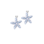 LB Hand Crochet "Starfish" Earrings Pearl Seaside Ear Clip LOJL90