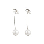 FN Artificial Pearl Long Earrings Sweet Tassel Chains Ear Clips  LOJS133